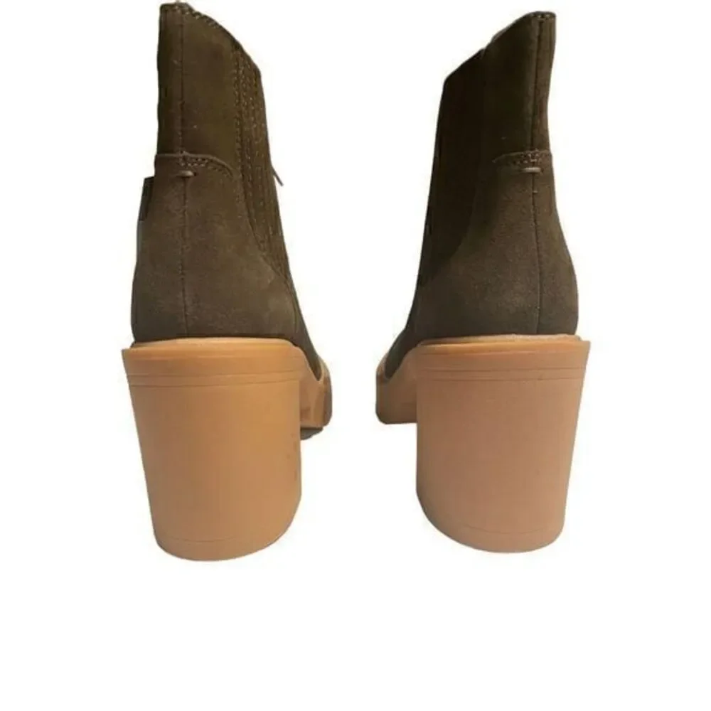 Dolce Vita Caster Waterproof Pull‎ On Lug Sole Suede Boots Olive Green 6.5